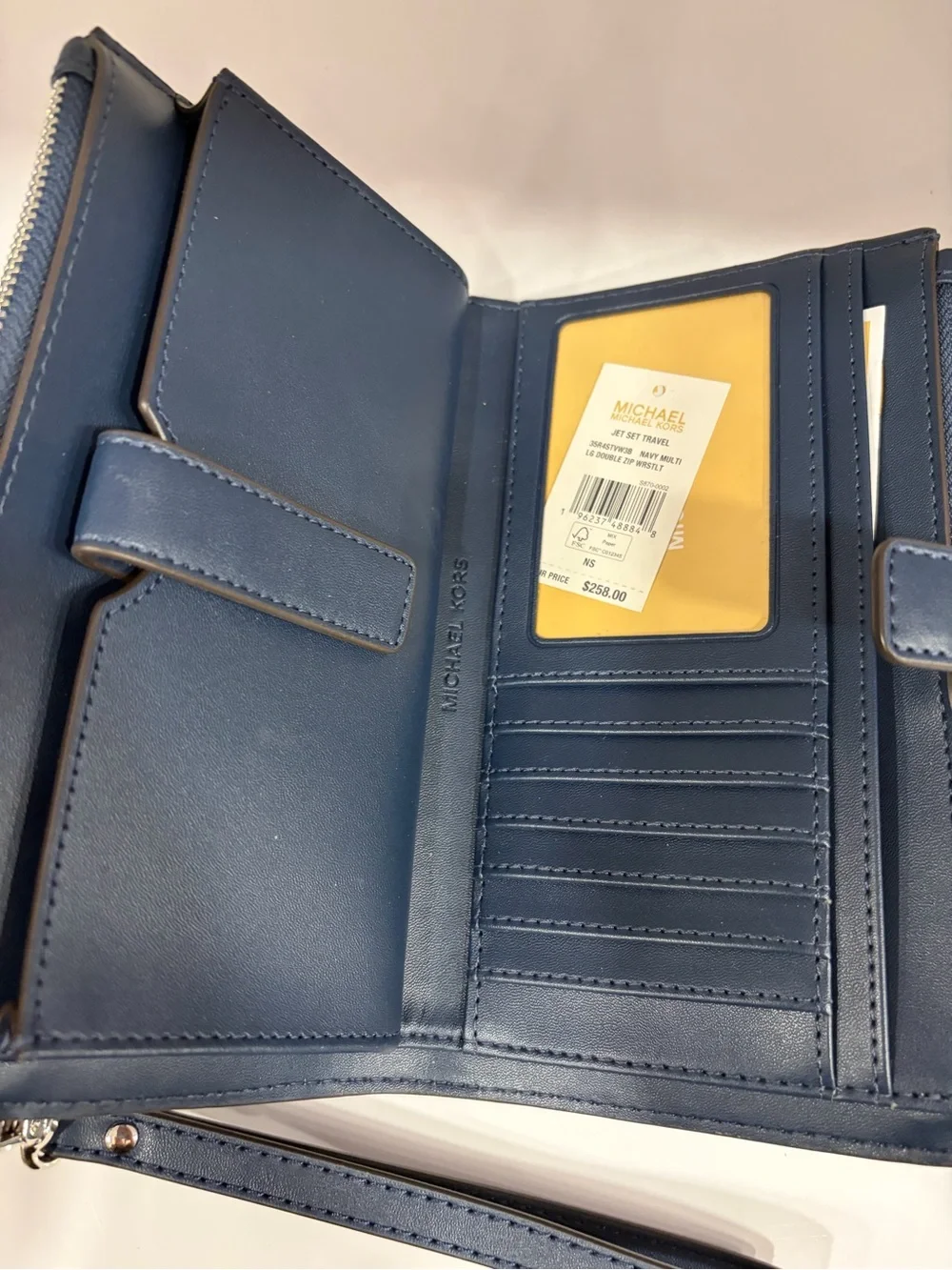 Michael Kors Navy Signature Satchel with Matching Wristlet